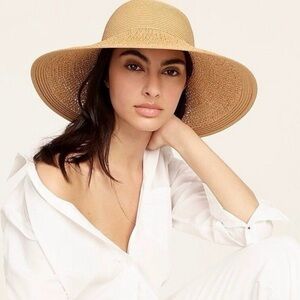 J. Crew Tan Straw Floppy Sun Hat